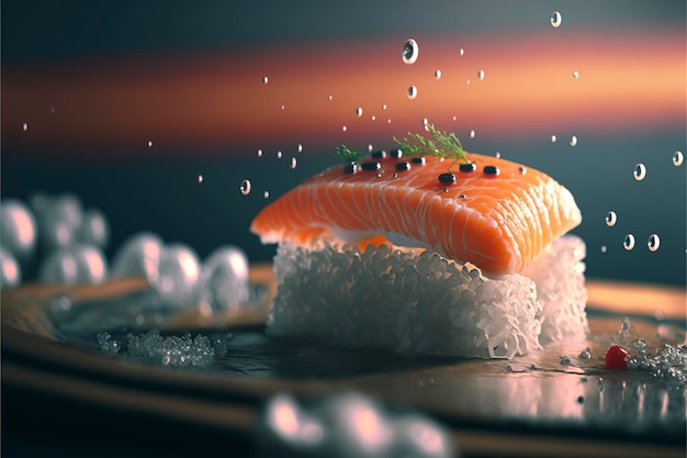 Sushi con salmón