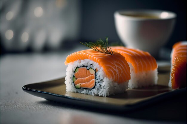 Sushi con salmón