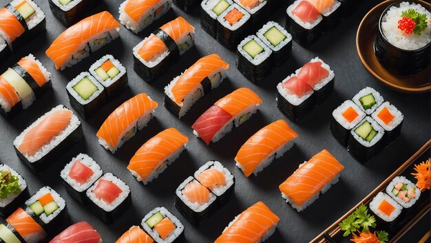 Sushi-Set auf dem Hintergrund