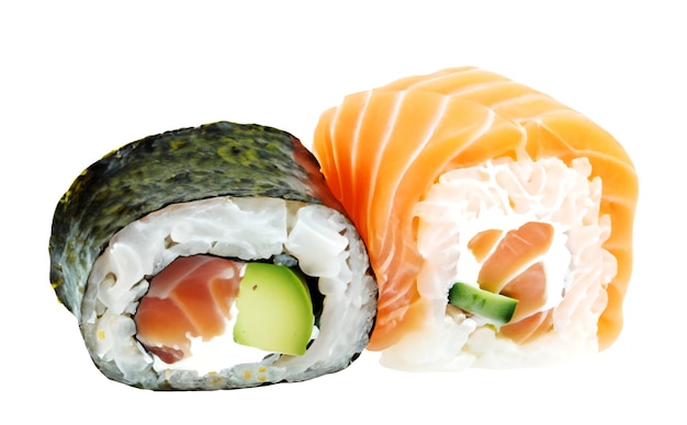 Sushi sobre un fondo blanco