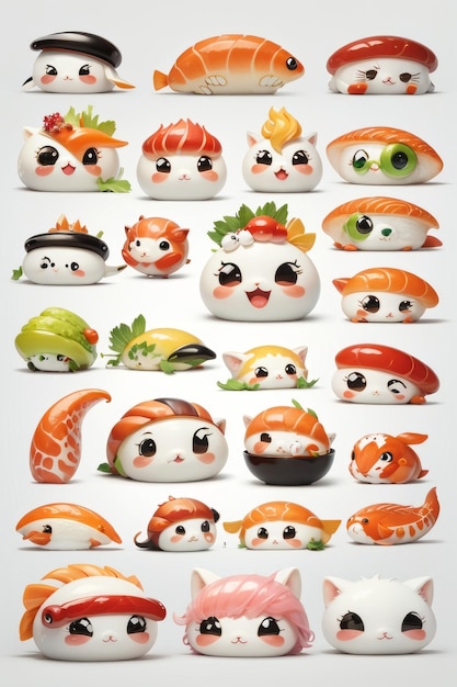 Sushi-Symbol Sushi-Clipart Sushi-Vektor-Emotion