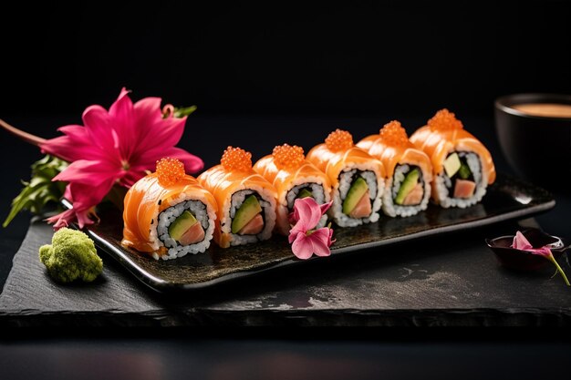 Sushi en una tabla