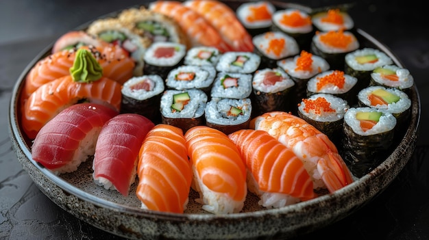 Sushi-Teller auf dem Tisch