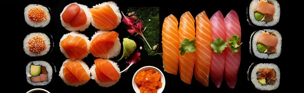 Foto sushis en ai negro generado