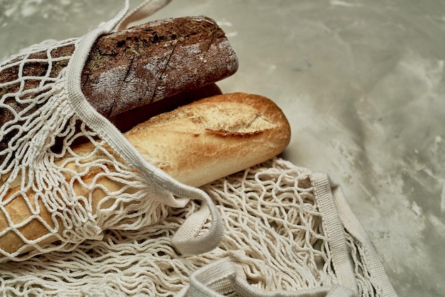 Sustitución de bolsas de plástico Cuidando el medio ambiente Pan de campo sencillo y delicioso Comida sencilla Pan de campo sencillo