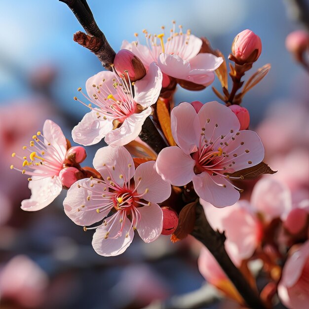 El susurro de la flor de cerezo La primavera de fondo Foto.