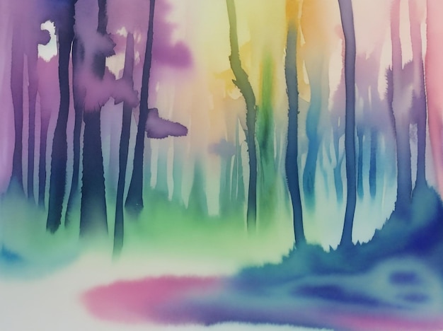 Foto susurros del bosque encantado abstracto acuarela fondo