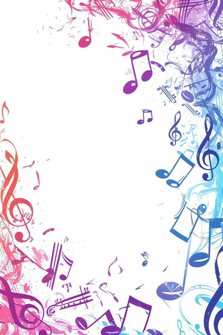 Foto los susurros musicales una frontera femenina de las notas musicales artísticas