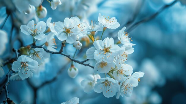 Susurros de serenidad Un impresionante retrato de cerca de las flores de marfil que adornan un árbol majestuoso