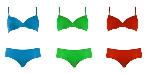 Sutiã azul e vermelho