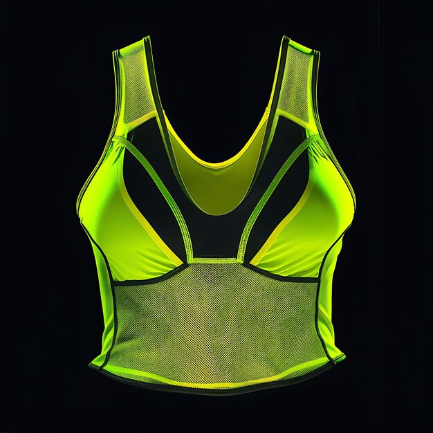 Foto sutiã esportivo com estilo racerback feito com nylon organza glow glowing object y2k design transparente