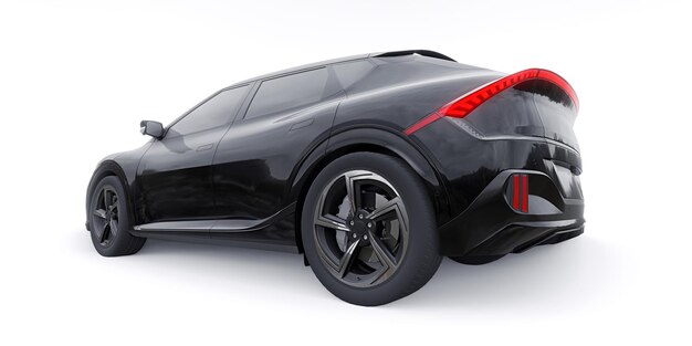 El SUV crossover familiar eléctrico más nuevo para la ilustración 3d de la ciudad