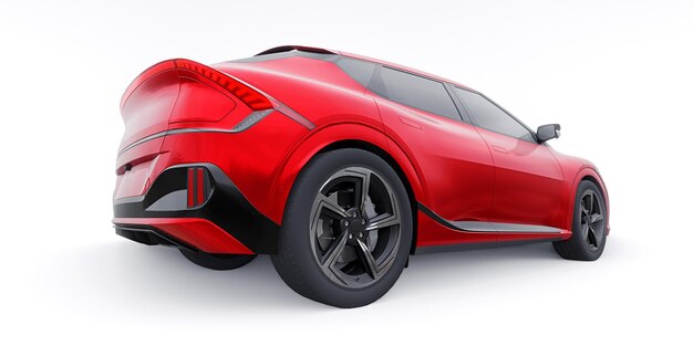 El SUV crossover familiar eléctrico más nuevo para la ilustración 3d de la ciudad