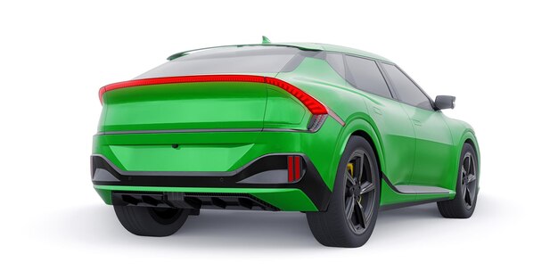 El SUV crossover familiar eléctrico más nuevo para la ilustración 3d de la ciudad