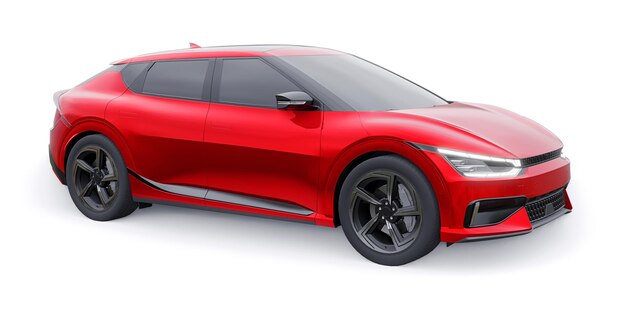 El SUV crossover familiar eléctrico más nuevo para la ilustración 3d de la ciudad