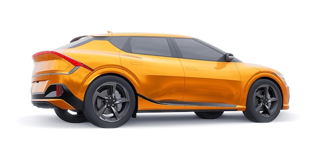 El SUV crossover familiar eléctrico más nuevo para la ilustración 3d de la ciudad