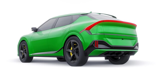 El SUV crossover familiar eléctrico más nuevo para la ilustración 3d de la ciudad