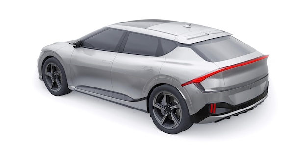 El SUV crossover familiar eléctrico más nuevo para la ilustración 3d de la ciudad