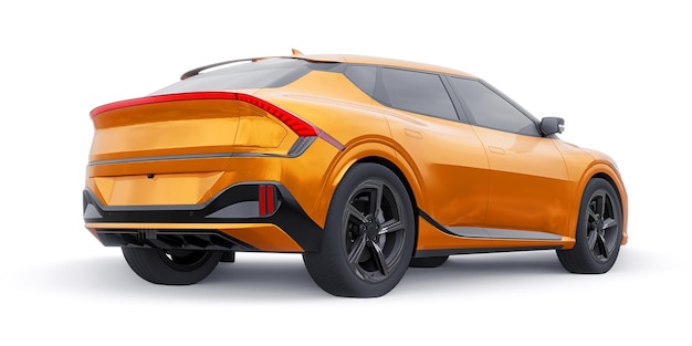 El SUV crossover familiar eléctrico más nuevo para la ilustración 3d de la ciudad