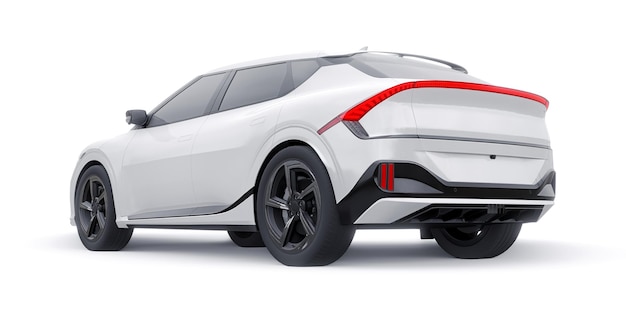 El SUV crossover familiar eléctrico más nuevo para la ilustración 3d de la ciudad