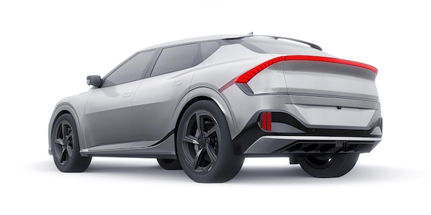 El SUV crossover familiar eléctrico más nuevo para la ilustración 3d de la ciudad