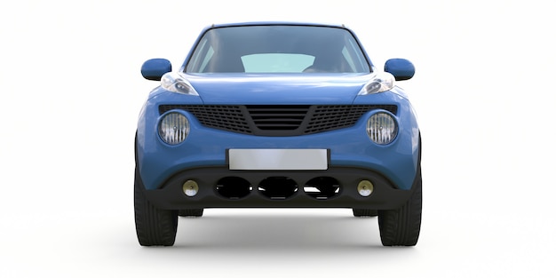 SUV crossover subcompacto azul claro. Representación 3d