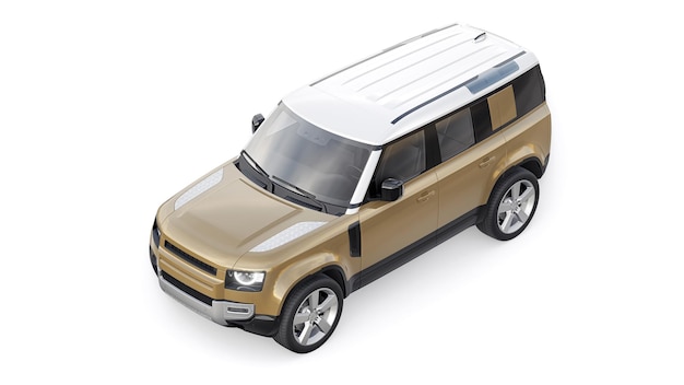 SUV de expedição para áreas rurais e atividades ao ar livre 3d render