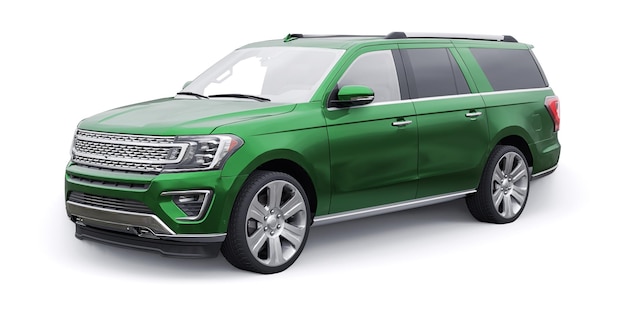 SUV familiar premium aislado sobre fondo blanco renderizado 3d