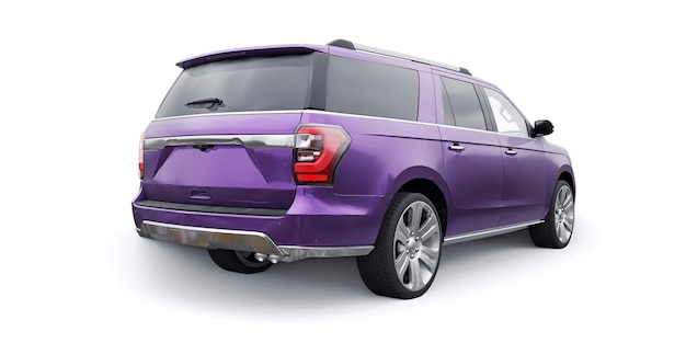 SUV familiar premium aislado sobre fondo blanco renderizado 3d