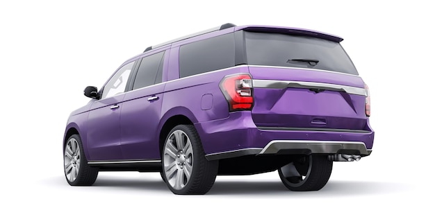 SUV familiar premium aislado sobre fondo blanco renderizado 3d