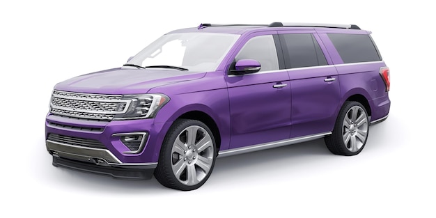 SUV familiar premium aislado sobre fondo blanco renderizado 3d