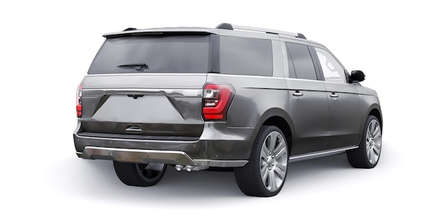 SUV familiar premium aislado sobre fondo blanco renderizado 3d