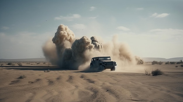 SUV militar en el desierto