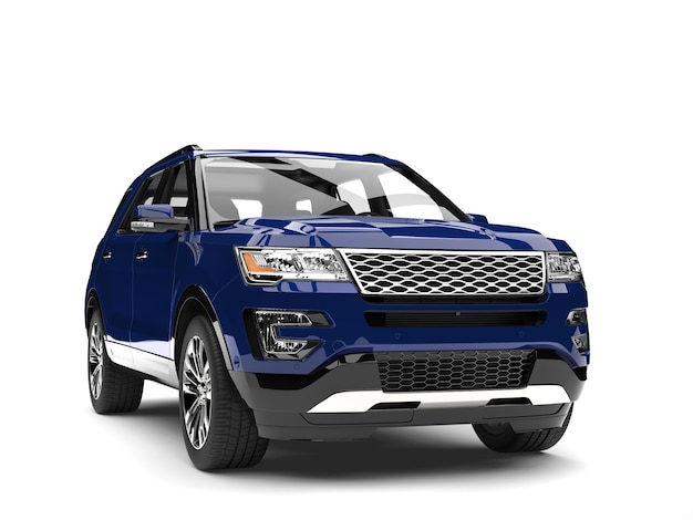 SUV moderno azul escuro vista da frente