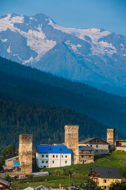 Svan Türme in Mestia, Region Swanetien, Georgia