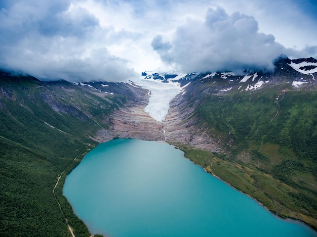 Svartisen-Gletscher in Norwegen Luftaufnahmen