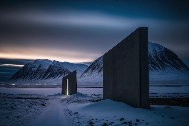 Svelbard Arctic Circle Longyeerbyen Noruega 18 de novembro de 2021 O arquipélago norueguês de Svalard, também chamado de Signsbergen ou Sponte, está localizado no oceano Ártico Global seed vault Op