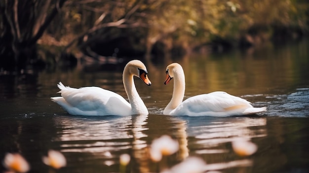 Swan Lake Romance AI gerado