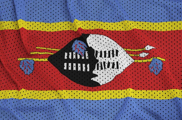 Swasiland-Flagge auf einem Polyesternetz