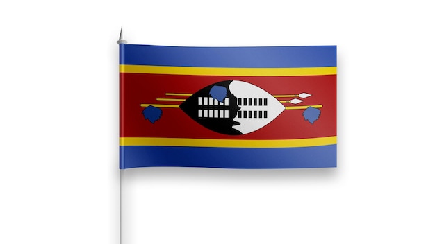 Swasiland-Flagge auf weißem Hintergrund