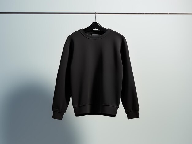 sweater preto roupa de tiro com espaço de design