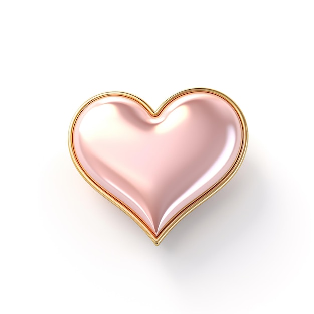 Sweet Elegance Baby Rosa e Ouro Cromo Linha Delgada Contorno Coração