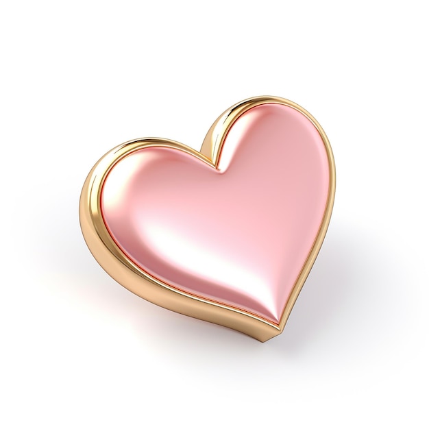 Sweet Elegance Baby Rosa e Ouro Cromo Linha Delgada Contorno Coração