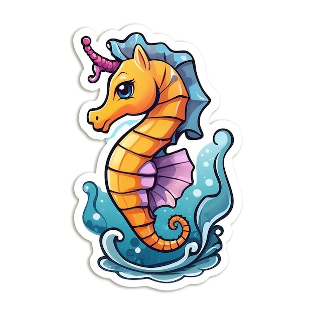 Foto sweet seahorse serenity sticker el adorable caballo de mar con graciosas curvas
