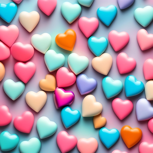 Sweetheart Candy auf pastellfarbenem Hintergrund, Valentinstag-Tapetendesign