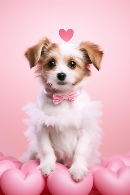 Sweetheart Pups Dia dos Namorados Banner Charm