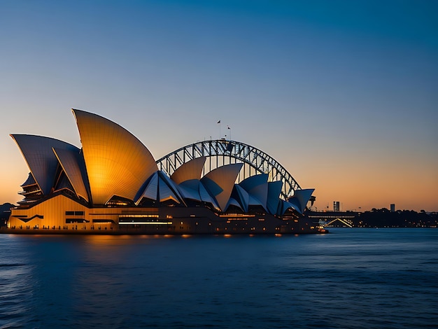 SYDNEY AUSTRALIEN 16. JUNI 2013 Blick auf das Opernhaus mit wunderschönem Himmel von der Fähre am Abend des 16. Ju