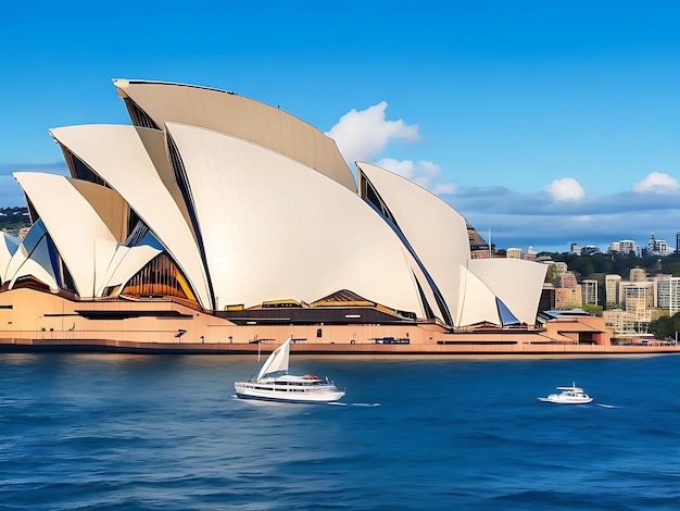 Sydney Opera House, un centro de artes escénicas multilugar en el puerto de Sydney ubicado en Sydney