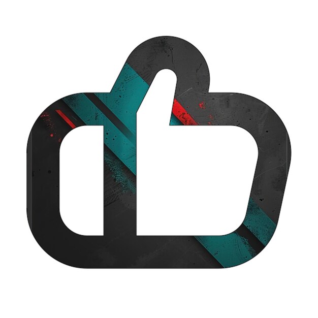 Symbol des sozialen Netzwerks diagonal schwarz grün rot