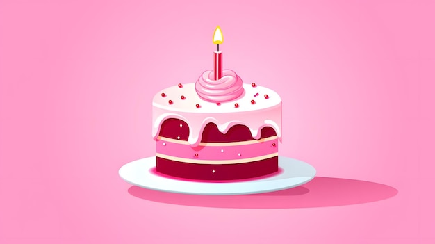 Symbol eines Stücks Kuchen mit einer Kerze